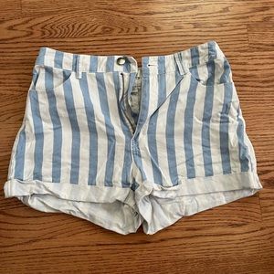 Forever 21 cute striped denim shorts size M (fits like a Small!)